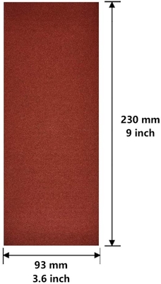 लकड़ी के पत्थर की सूखी दीवार के लिए 9 * 3.6 इंच लाल एल्यूमीनियम ऑक्साइड हुक और लूप सैंडर शीट्स