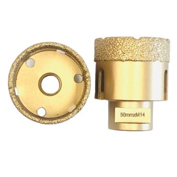 4pcs M14 50 मिमी वैक्यूम ब्रेज़्ड डायमंड टूल्स ड्रिल बिट मिनिमल चिपिंग