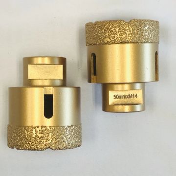 4pcs M14 50 मिमी वैक्यूम ब्रेज़्ड डायमंड टूल्स ड्रिल बिट मिनिमल चिपिंग