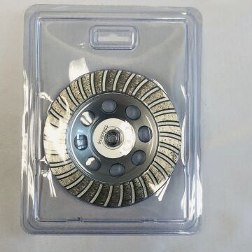 एल्यूमीनियम कोर के साथ हल्के वजन 100-180 मिमी टर्बो कंक्रीट पीसने वाला पहिया