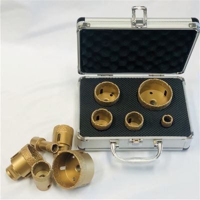 एल्यूमीनियम बॉक्स 5pcs वैक्यूम टांकना M14 डायमंड कोर ड्रिल बिट सेट
